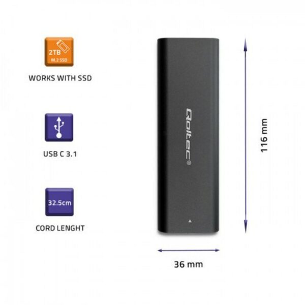 Externe Box Qoltec 50312 Schwarz – Bild 3