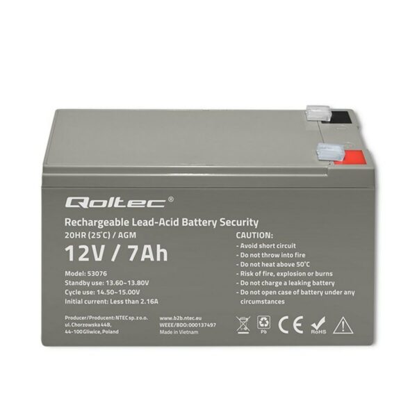 Batterie für Unterbrechungsfreies Stromversorgungssystem USV Qoltec 53076 7 Ah 12 V – Bild 4