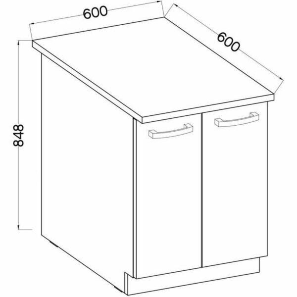 Beistellmöbel 60 x 51,6 x 85 cm Grau – Bild 4