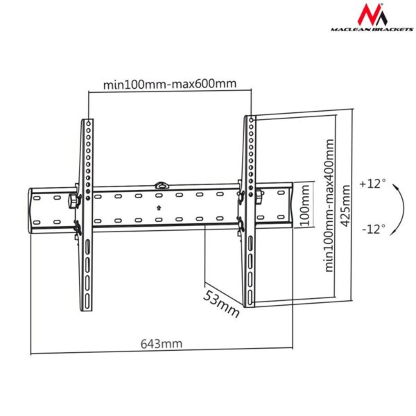 Wandhalterung MacLean MC-668 70" 37" – Bild 2