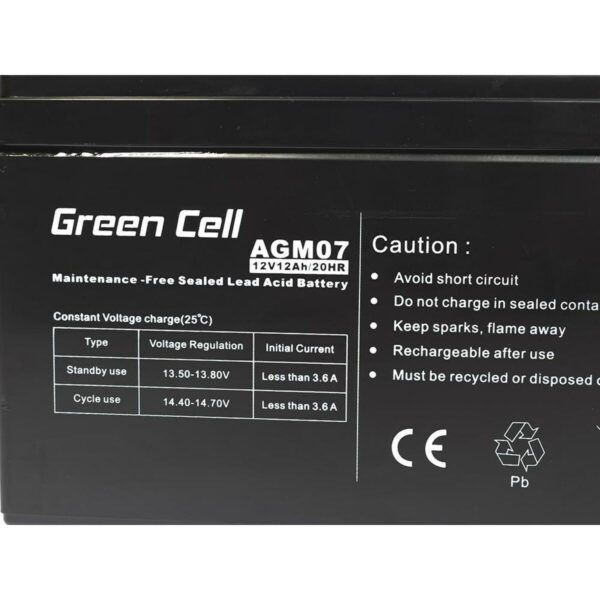 Batterie für Unterbrechungsfreies Stromversorgungssystem USV Green Cell AGM07 12 Ah 12 V – Bild 2