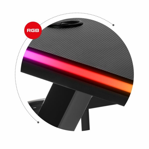 Schreibtisch Gaming Huzaro HZ-Hero 5.0 RGB Schwarz Stahl Carbonfaser 116 x 69,5 x 59 cm – Bild 2