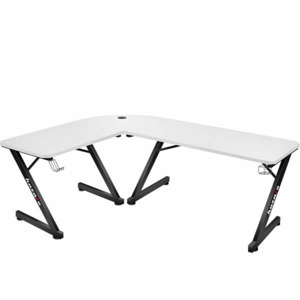 Schreibtisch Gaming Huzaro HZ-Hero 7.0 Weiß Schwarz Carbonfaser 154 x 72,5 x 117 cm – Bild 3