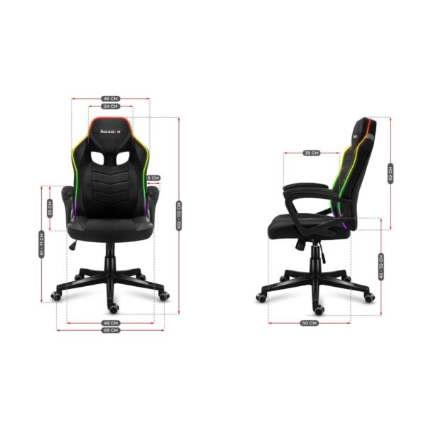Gaming-Stuhl Huzaro HZ-Force 2.5 RGB Mesh Schwarz Grau – Bild 7