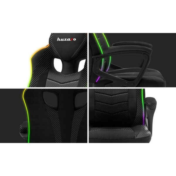Gaming-Stuhl Huzaro HZ-Force 2.5 RGB Mesh Schwarz Grau – Bild 8