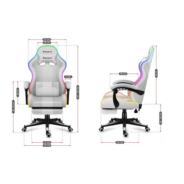 Gaming-Stuhl Huzaro FORCE 4.7 RGB Weiß – Bild 3