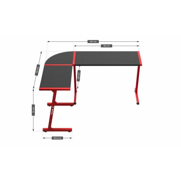Schreibtisch Huzaro HZ-Hero 6.0 Red Rot – Bild 2