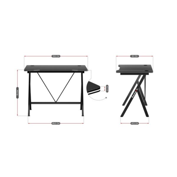 Schreibtisch Gaming Huzaro HZ-Hero 1.4 Black Schwarz – Bild 6
