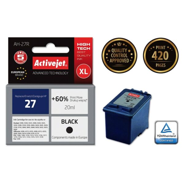 Original Tintenpatrone Activejet AH-27R Schwarz – Bild 2