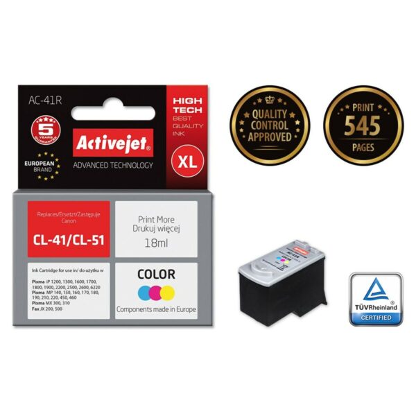 Original Tintenpatrone Activejet AC-41R Zyanblau/Magenta/Gelb – Bild 2