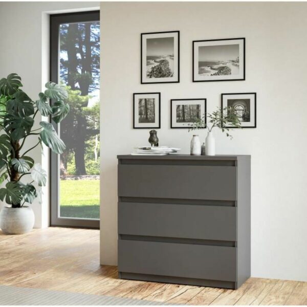 Kommode CHELSEA  Grau Anthrazit 77,2 x 42,2 x 79,9 cm – Bild 2