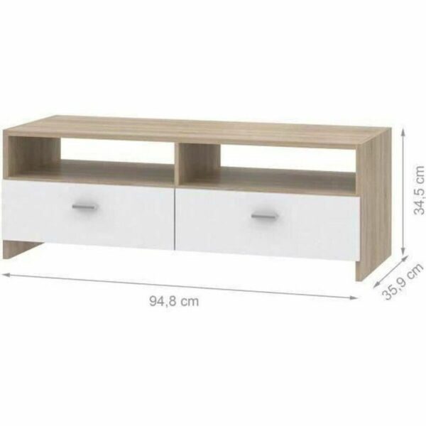 TV-Möbel 95 x 34,6 x 35,8 cm Weiß – Bild 2
