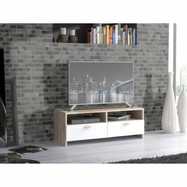 TV-Möbel 95 x 34,6 x 35,8 cm Weiß – Bild 3