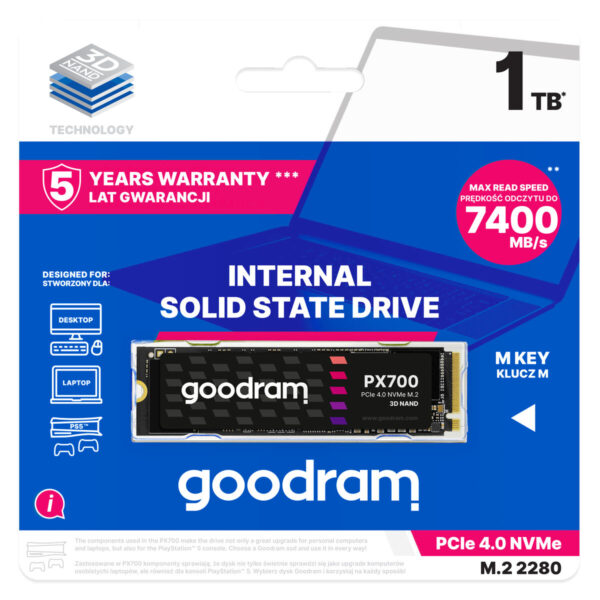 Festplatte GoodRam SSDPR-PX700-01T-80 1,24 TB SSD SSD – Bild 2