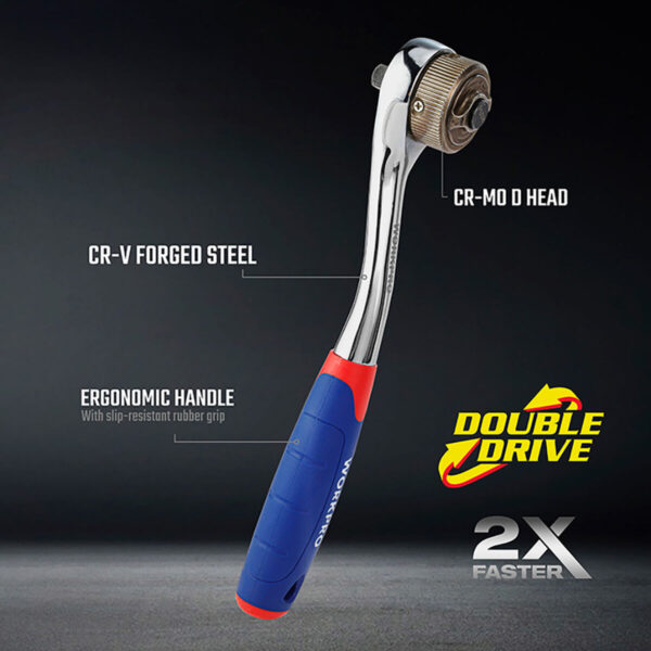 Ratschenschlüssel Workpro Double Drive 3/8" – Bild 6