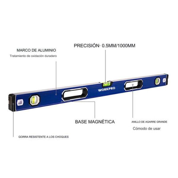 Wasserwaage Workpro Aluminium 60 cm Plattenspeicher – Bild 8