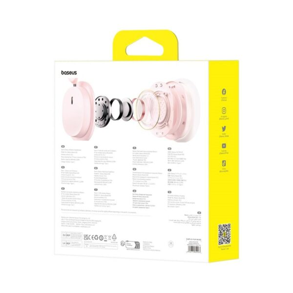 Bluetooth-Kopfbügelkopfhörer Baseus Bowie D05 Rosa (Rosa) – Bild 3