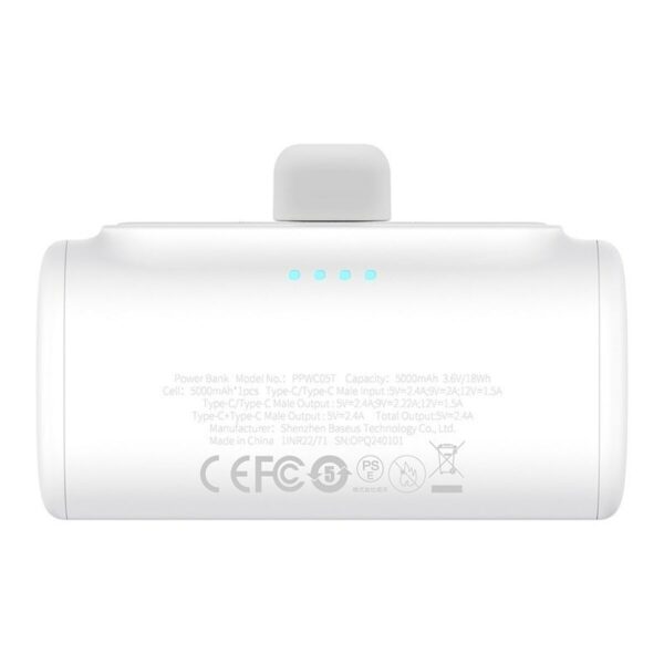 Powerbank Baseus P10068306213-00 Weiß 5000 mAh – Bild 4