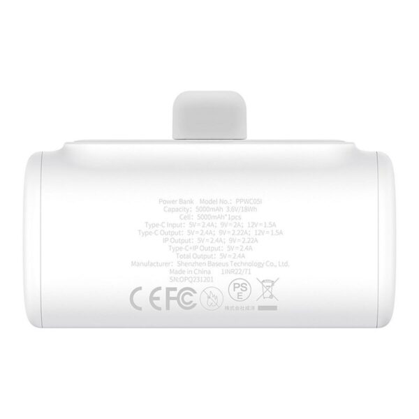 Powerbank Baseus P10068307213-00 Weiß 5000 mAh – Bild 2