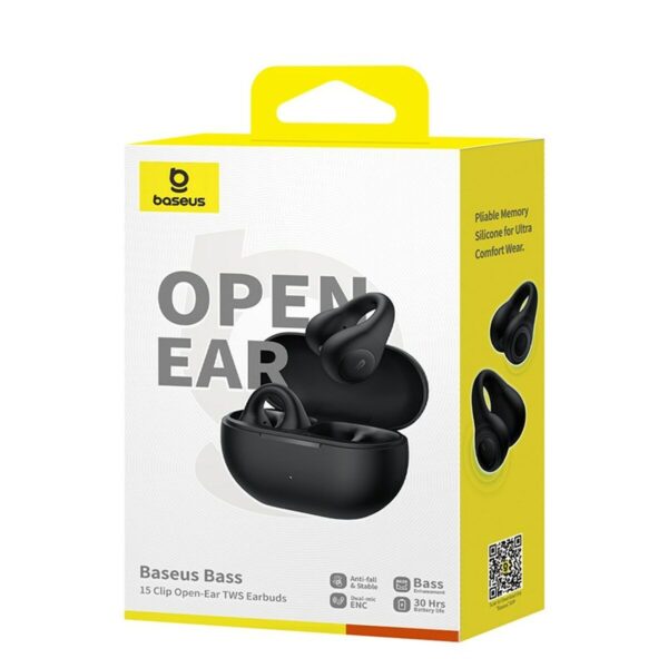 Kabellose Kopfhörer mit Ladebox Baseus Bass 15 Clip Schwarz – Bild 6