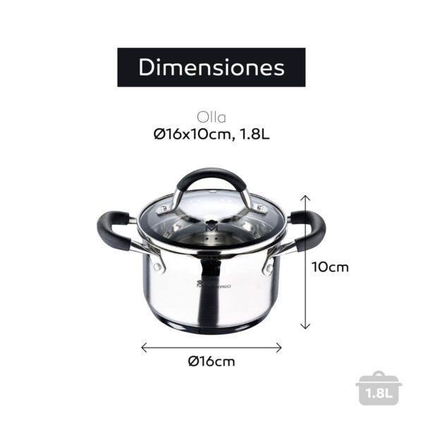 Dauerkochtopf Masterpro Ø 16 cm 1,8 L – Bild 2