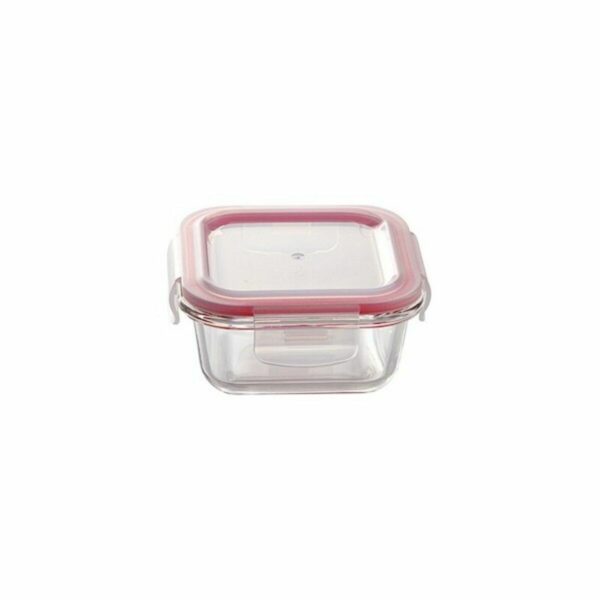 Lunchbox-Set Bergner Walking Anywhere Borosilikatglas cuadradas karriert 320 ml 520 ml 800 Seiten Rot – Bild 3