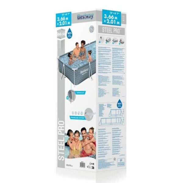 Aufblasbarer Pool Bestway Steel Pro Blau Grau – Bild 6