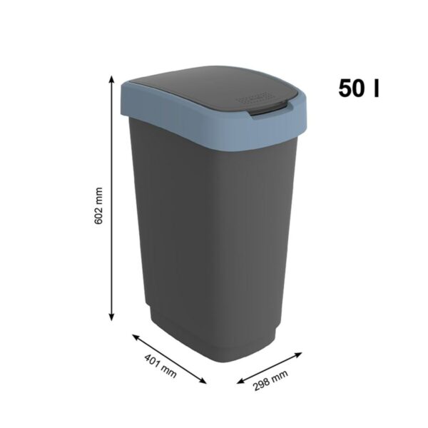 Mülltonne Rotho Twist Blue Blau Kunststoff 50 L – Bild 4