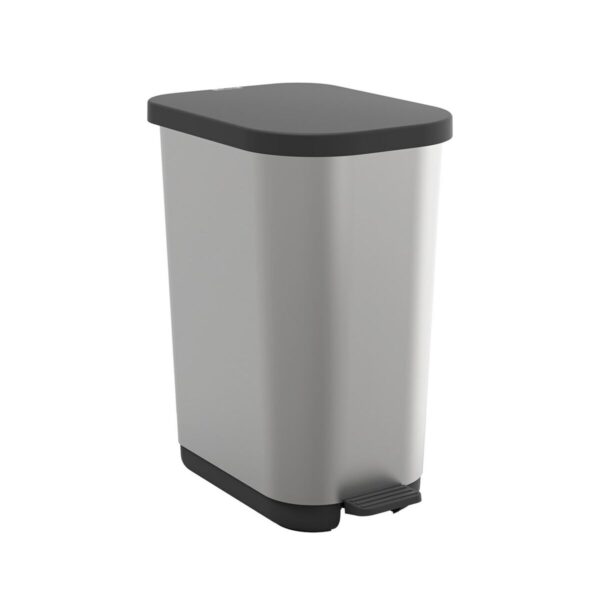 Mülltonne Rotho Ribo Silver Silber Kunststoff 35 L