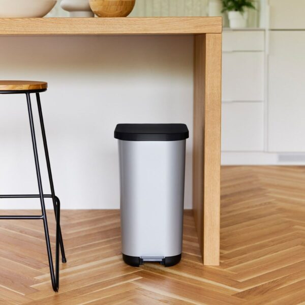 Mülltonne Rotho Ribo Silver Silber Kunststoff 35 L – Bild 5