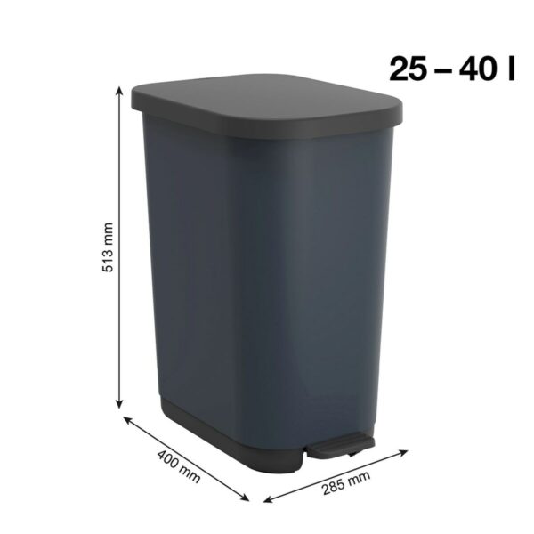 Mülltonne Rotho Ribo Blue Blau Kunststoff 35 L – Bild 2