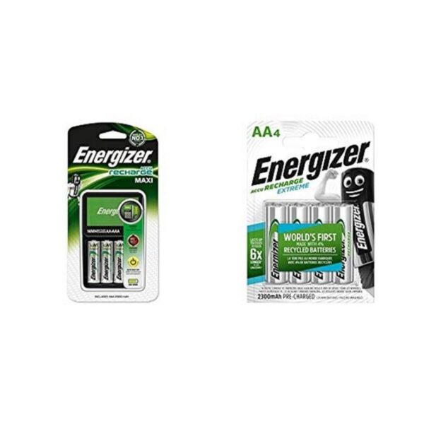 Ladegerät + Akkus Energizer Maxi Charger AA AAA HR6 (4 Stück) – Bild 2