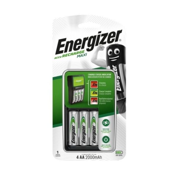 Ladegerät + Akkus Energizer Maxi Charger AA AAA HR6 (4 Stück) – Bild 3