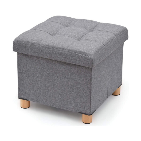 Puff Domopak Living Grau 38 x 38 x 34 cm Polyester – Bild 2
