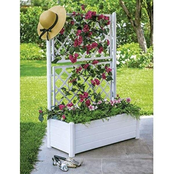 Blumentopf Stefanplast 100 x 43 x 142 cm rechteckig Weiß – Bild 2