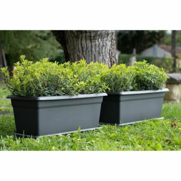Blumentopf Stefanplast Mediterráneo Anthrazit Kunststoff 100 cm – Bild 2