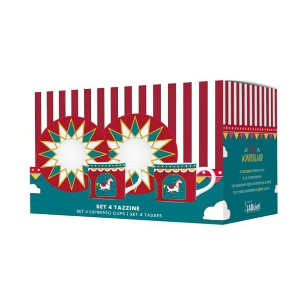Satz von Kaffeetassen Bialetti Winter Wonderland türkis Porzellan 80 ml 4 Stück – Bild 2
