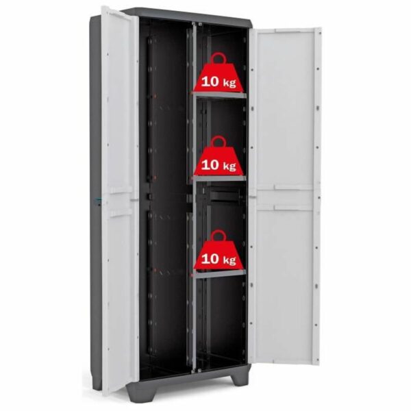 Regal KIS 9726000 0616 02 Schwarz/Grau Harz Kunststoff 68 x 39 x 173 cm – Bild 2
