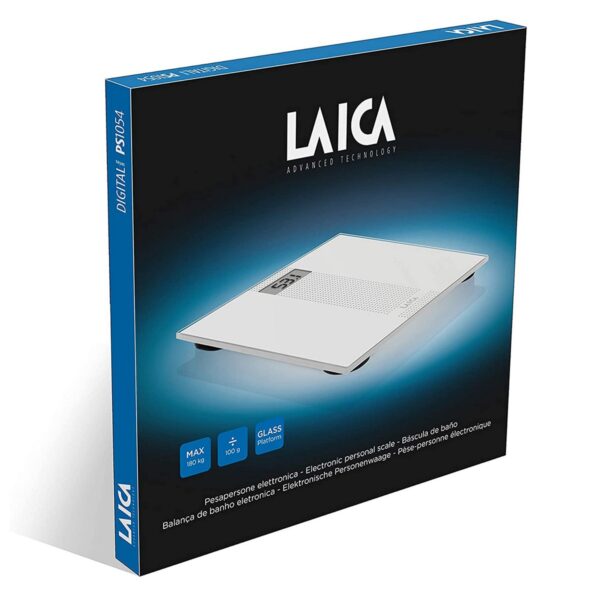 Digitale Personenwaage LAICA PS5014 Weiß Glas 180 kg – Bild 3