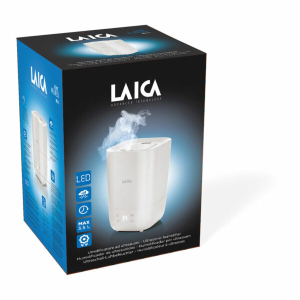 Luftbefeuchter mit Ultraschall, Aromazerstäuber und LED-Licht LAICA 25 W 3,3 L Weiß – Bild 4
