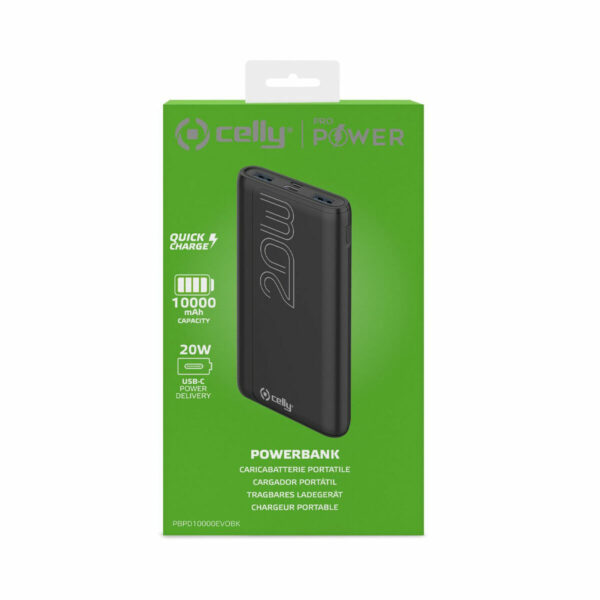 Powerbank Celly PBPD10000EVOBK Schwarz – Bild 3