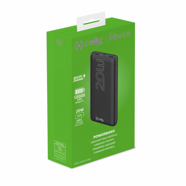 Powerbank Celly PBPD10000EVOBK Schwarz – Bild 2