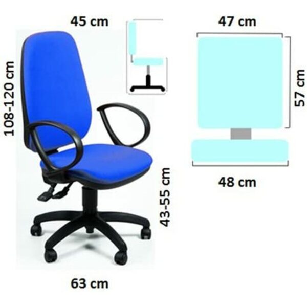 Bürostuhl Unisit Sincro Tete Blau – Bild 2