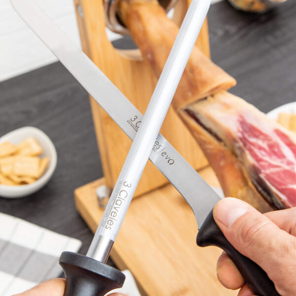 Schinkenmesser und Wetzstahl Set 3 Claveles Evo 25 cm 2 Stücke – Bild 4