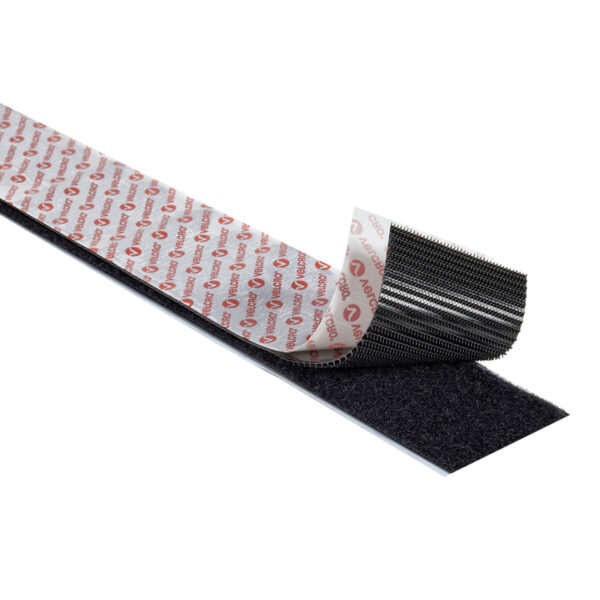 Doppelseitiges Klebeband Velcro Schwarz 50 mm x 5 m Extrastarke – Bild 3