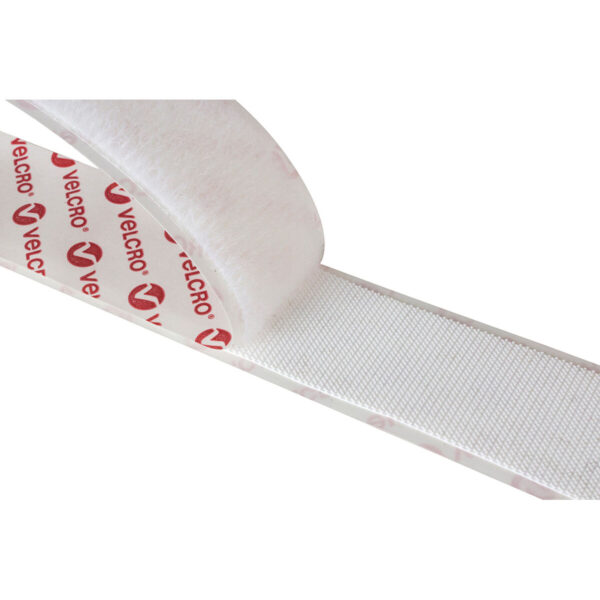 Doppelseitiges Klebeband Velcro Weiß 20 mm x 5 m – Bild 3