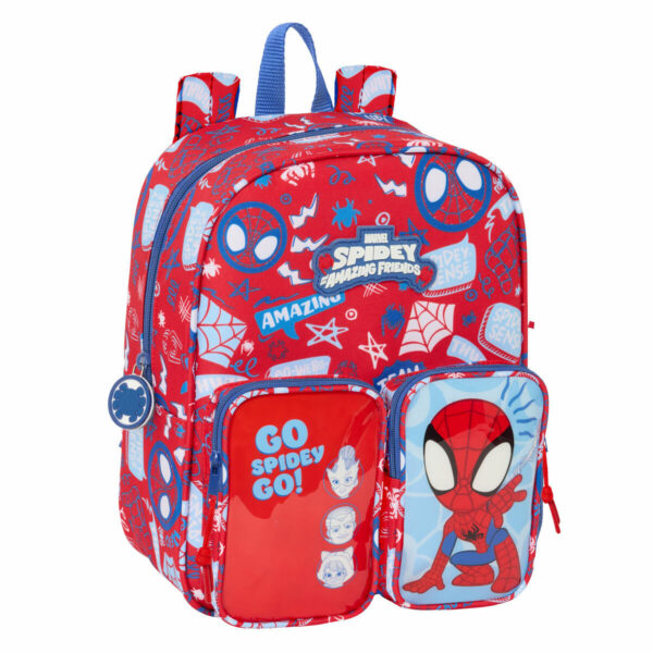 Schulrucksack Spider-Man Rescue Blau Rot 22 x 27 x 10 cm