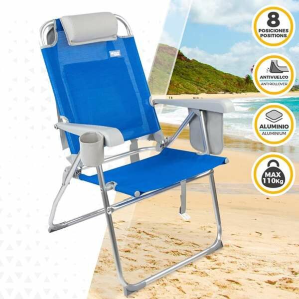 Strandstuhl Aktive Blau 47 x 63 x 99 cm Strand – Bild 3