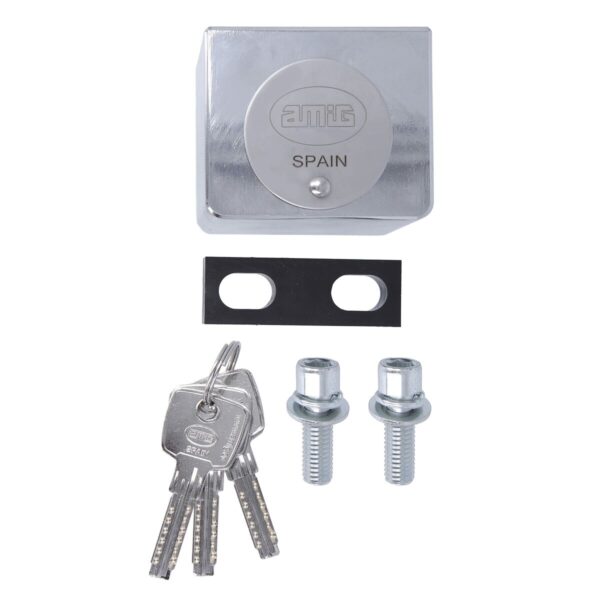 Schloss AMIG A24542-670 Messing Verchromt 6 x 5 cm Rollo Obere – Bild 5