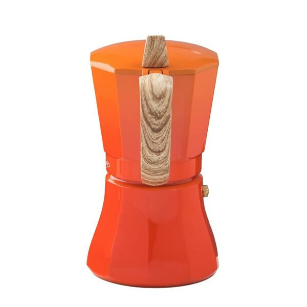 Italienische Kaffeemaschine Oroley Petra Orange Aluminium 9 Tassen – Bild 3